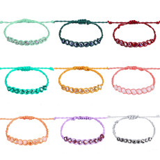 Handwoven waterproof wax thread bracelet Bohemian crystal bracelet