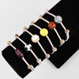 Ball Bracelet Handwoven Wax Thread Baseball Football Basketball Volleyball Adjustable Bracelet