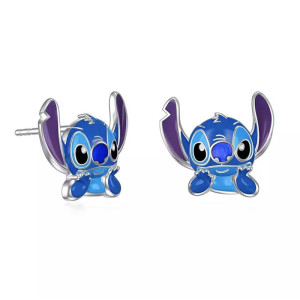 Anime cartoon Stitch drops oil children's earrings