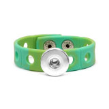 18cm kid junior style bracelet with 15mm width white silicone stretch fit 20mm snap button
