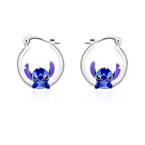 Anime cartoon Stitch drops oil children's earrings