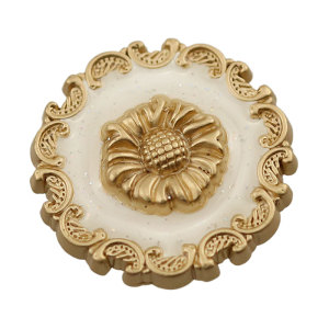 23MM Metal Flower Drop Oil Black and White snap button charms