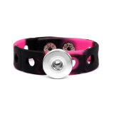 18cm kid junior style bracelet with 15mm width white silicone stretch fit 20mm snap button