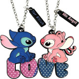 Stitch Angel Good Friend Couple Splice love Necklace Keychain