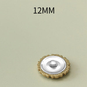 12MM Metal Flower Drop Oil Black and White snap button charms