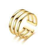 Stainless steel adjustable ring with opening