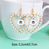 Love Pearl Earrings fit 12MM Snaps button jewelry wholesale