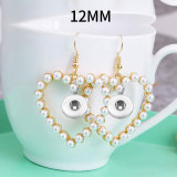 Love Pearl Earrings fit 12MM Snaps button jewelry wholesale