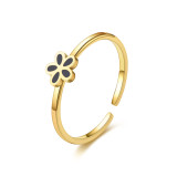 Stainless steel adjustable ring with opening