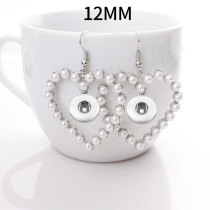 Love Pearl Earrings fit 12MM Snaps button jewelry wholesale