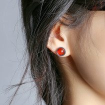 Stainless steel natural stone earrings