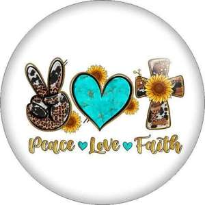20MM Faith Flower Cross pattern Print glass snap button charms
