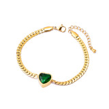 Zircon Heart Necklace Bracelet