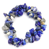 Natural Colorful Crystal Irregular Crushed Stone Double Layer Woven Cross Elastic Bracelet
