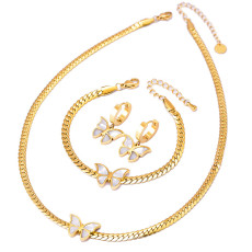 Shell Butterfly Bracelet Earring Necklace
