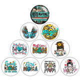 20MM words girl MOM  Print glass snap button charms
