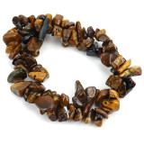Natural Colorful Crystal Irregular Crushed Stone Double Layer Woven Cross Elastic Bracelet