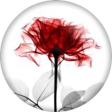 20MM Red Flower Print glass snap button charms