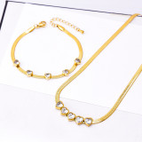 Zircon Heart Necklace Bracelet
