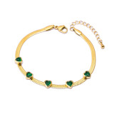 Zircon Heart Necklace Bracelet
