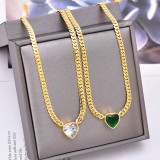 Zircon Heart Necklace Bracelet