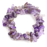 Natural Colorful Crystal Irregular Crushed Stone Double Layer Woven Cross Elastic Bracelet