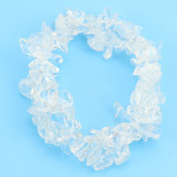 Natural Colorful Crystal Irregular Crushed Stone Double Layer Woven Cross Elastic Bracelet