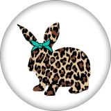 20MM Rabbit chicken cow pattern Print glass snap button charms