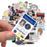 50 New American Drama Criminal Psychology Graffiti Stickers Personalized Decoration Travel Case Skateboard Waterproof PVC Removable Sticker