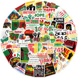 50 Black Liberation Day Graffiti Stickers Decorated Guitar Luggage DIY Waterproof Decals