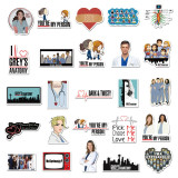 50 American TV series intern doctor Grey graffiti stickers suitcase laptop guitar waterproof stickers