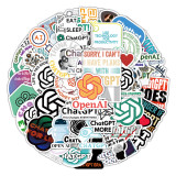 50 chat gpt cartoon graffiti stickers decorative stationery box skateboard helmet waterproof stickers