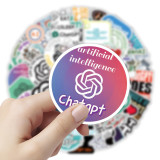 50 chat gpt cartoon graffiti stickers decorative stationery box skateboard helmet waterproof stickers
