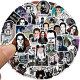 50 latest American TV series Wednesday graffiti stickers, suitcase DIY waterproof stickers