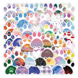 60 Cartoon Colorful Dog Claw Graffiti Stickers Decorative Luggage, Stationery Box, Phone Case Waterproof Decal