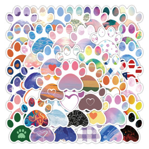 60 Cartoon Colorful Dog Claw Graffiti Stickers Decorative Luggage, Stationery Box, Phone Case Waterproof Decal