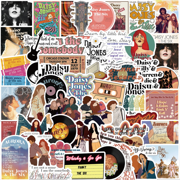 50 TV series Daisy and band graffiti stickers decorated guitar suitcase waterproof