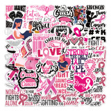 50 red ribbon graffiti stickers diy skateboard stationery box luggage waterproof stickers