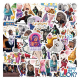 50 pieces of Happy Voice cartoon stickers for decorating phone cases, luggage cases, laptops, waterproof stickers