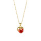 Stainless steel zircon love strawberry necklace