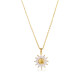 Stainless steel sunflower pendant necklace
