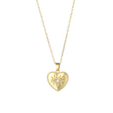 Stainless Steel Demon Eye Zircon Love Pendant Necklace