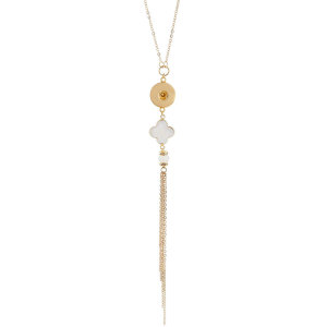 Shell alloy tassels necklace fit  20MM Snaps button jewelry wholesale