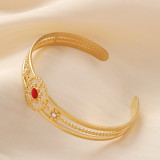 Stainless Steel Drip Oil Hollow Sun Adjustable Bracelet