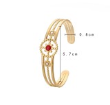 Stainless Steel Drip Oil Hollow Sun Adjustable Bracelet
