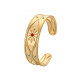Stainless Steel Wide Edge Embossed Flower Adjustable Bracelet