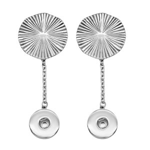 Stainless steel five-pointed star circular earrings fit 20MM Snaps button jewelry wholesale