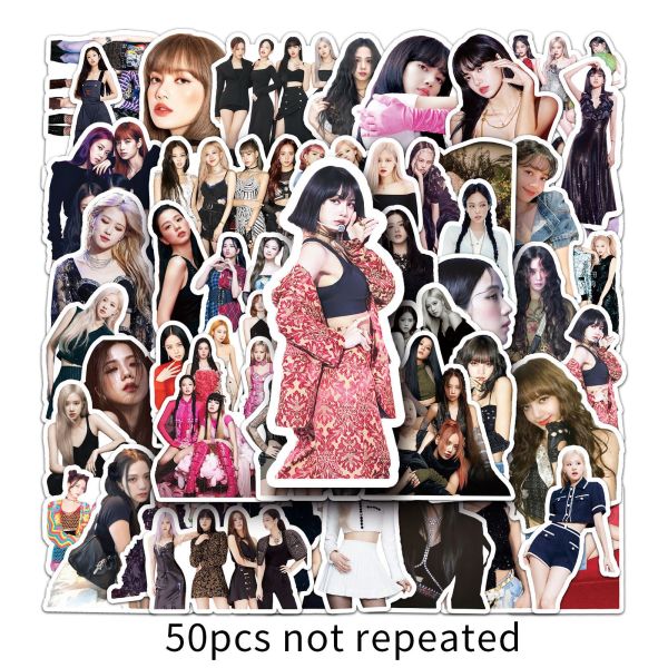 50 blackpink graffiti stickers for Korean women's groups, surrounding stickers for DIY phone cases, luggage stickers, waterproof