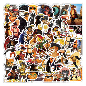 50 new boots on cat graffiti stickers, travel box, car, skateboard, laptop, waterproof sticker, sticker