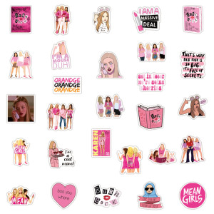 50 sheets of Mean Girls graffiti stickers, waterproof luggage, laptop, scooter, water cup stickers